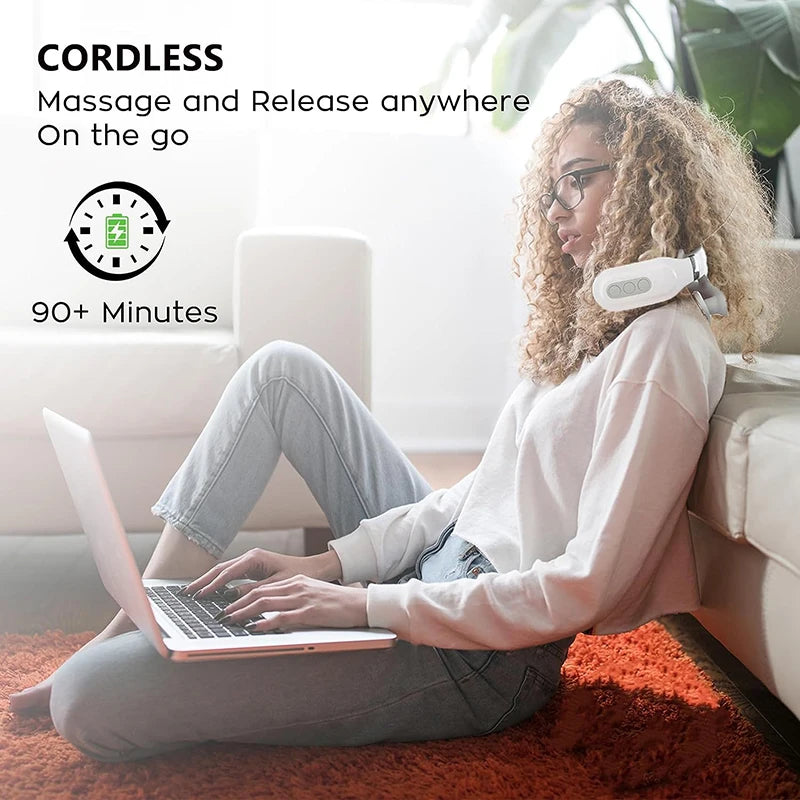 Portable Smart Neck Massage Device for Cervical Health with Heating and Compression Features