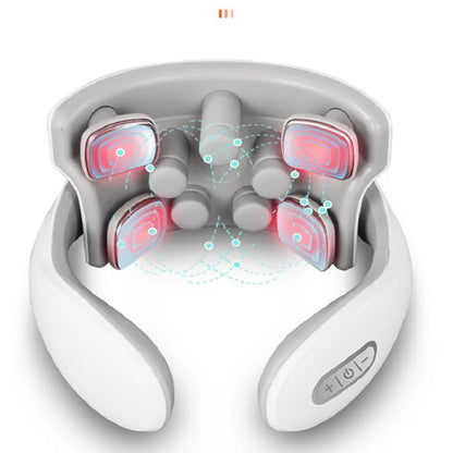 Portable Smart Neck Massage Device for Cervical Health with Heating and Compression Features