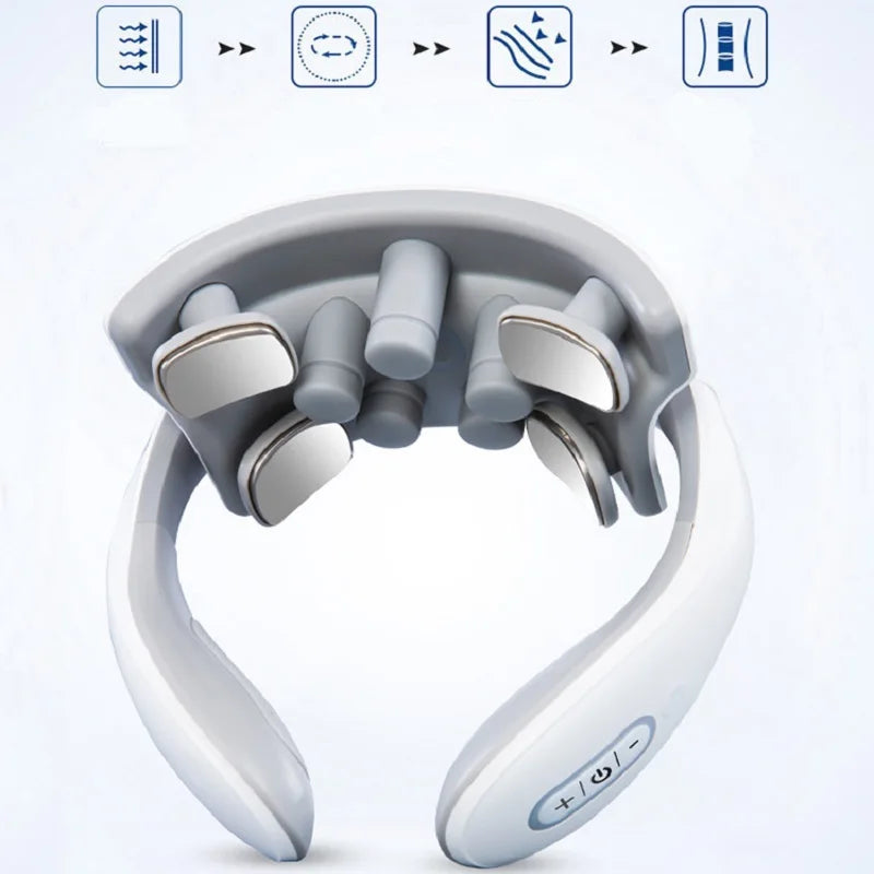 Portable Smart Neck Massage Device for Cervical Health with Heating and Compression Features