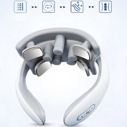 Portable Smart Neck Massage Device for Cervical Health with Heating and Compression Features