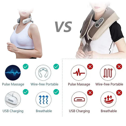Portable Smart Neck Massage Device for Cervical Health with Heating and Compression Features